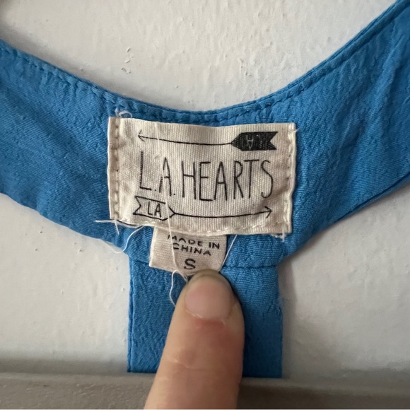 LA Hearts Blue Crop Top Size S - Picture 5 of 6